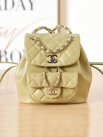 CC original lambskin mini backpack AS2908 light yellow