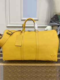 Louis vuitton original calfskin aerogram keepall 50 M21536 yellow