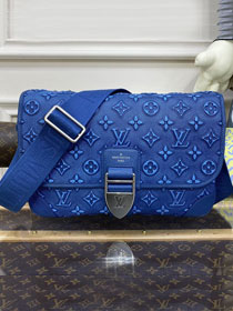 Louis vuitton original calfskin archy messenger bag M21358 blue