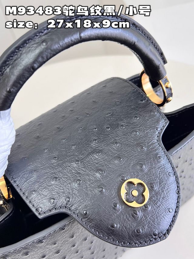 Louis vuitton original ostrich calfskin capucines BB handbag M48865 black