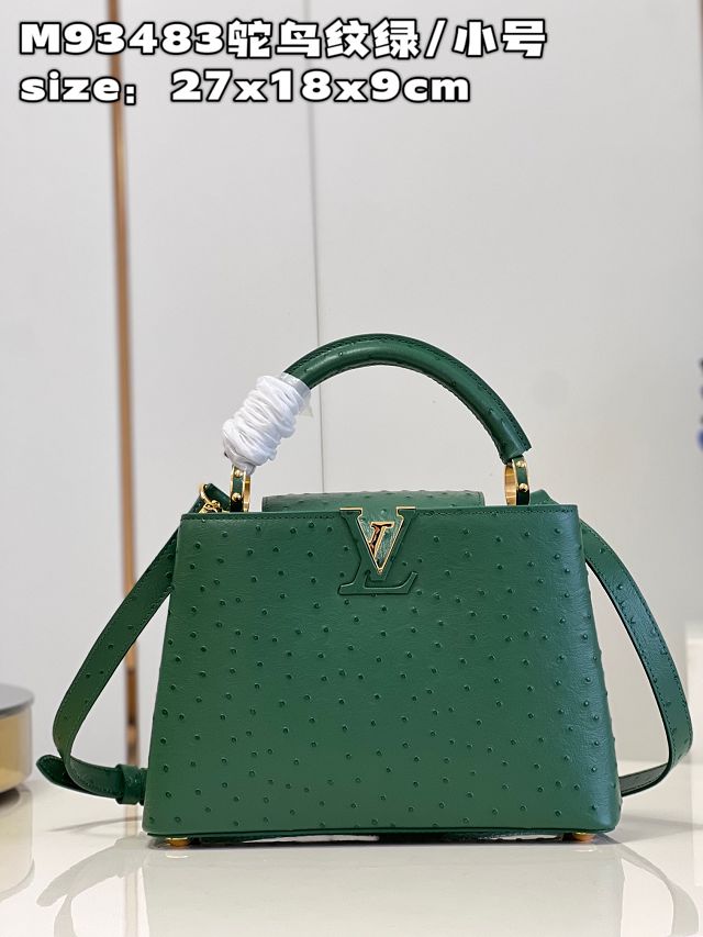 Louis vuitton original ostrich calfskin capucines BB handbag M48865 green