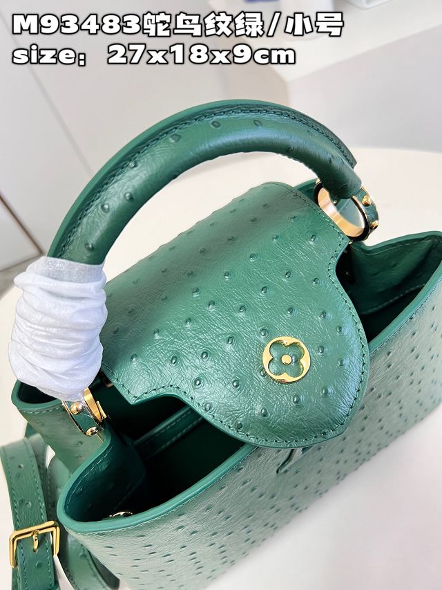 Louis vuitton original ostrich calfskin capucines BB handbag M48865 green