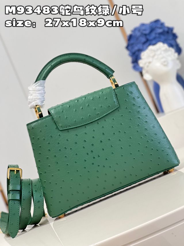 Louis vuitton original ostrich calfskin capucines BB handbag M48865 green