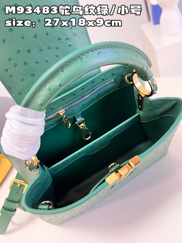 Louis vuitton original ostrich calfskin capucines BB handbag M48865 green