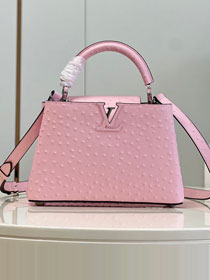 Louis vuitton original ostrich calfskin capucines BB handbag M48865 pink