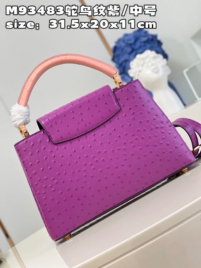 Louis vuitton original ostrich calfskin capucines mm handbag M59883 purple