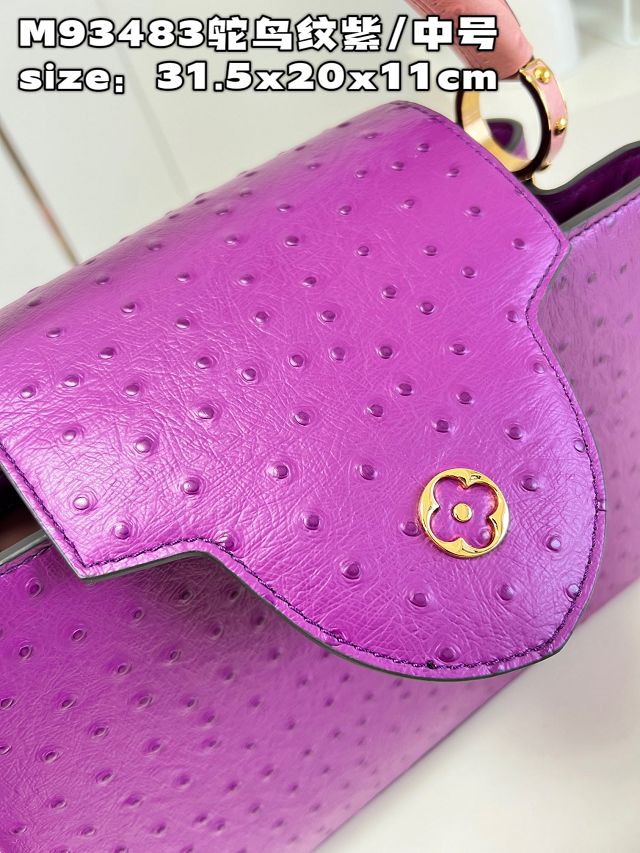 Louis vuitton original ostrich calfskin capucines mm handbag M59883 purple