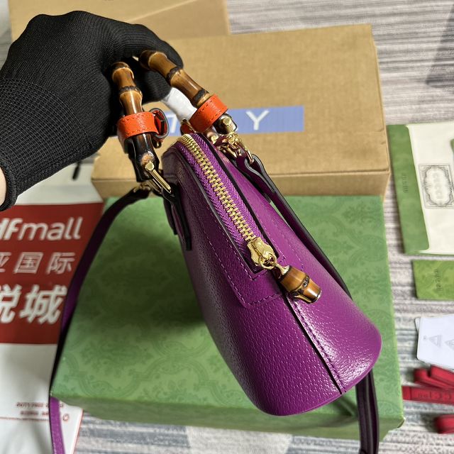 2023 GG original calfskin diana mini tote bag 715775 purple