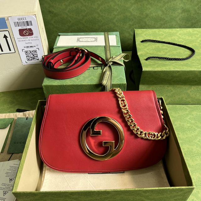 2023 GG original calfskin blondie shoulder bag 699268 red