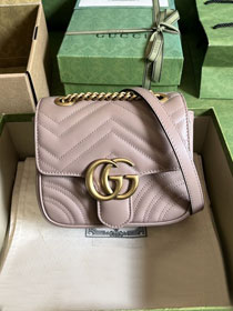 2023 GG original matelasse marmont mini shoulder bag 739682 dusty pink