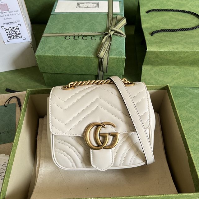 2023 GG original matelasse marmont mini shoulder bag 739682 white