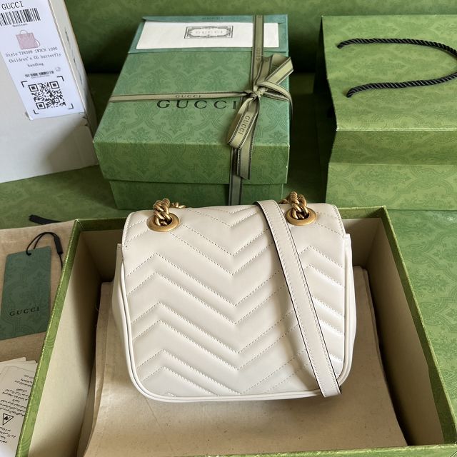 2023 GG original matelasse marmont mini shoulder bag 739682 white