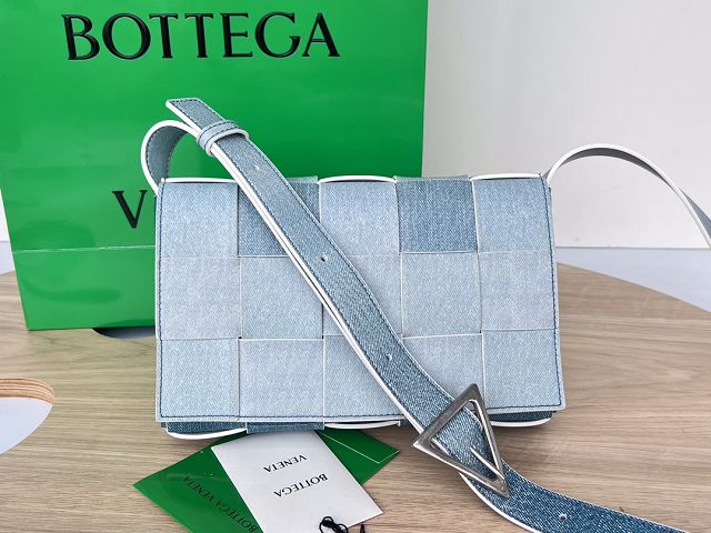 BV original calfskin cassette crossbody bag 708768 light blue