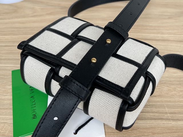 BV original canvas mini cassette bag 714618 whitea&black