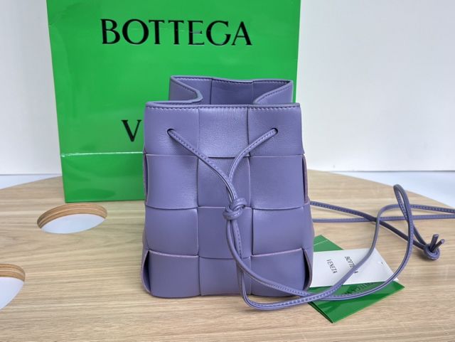 BV original lambskin cassette bucket bag 680218 wisteria