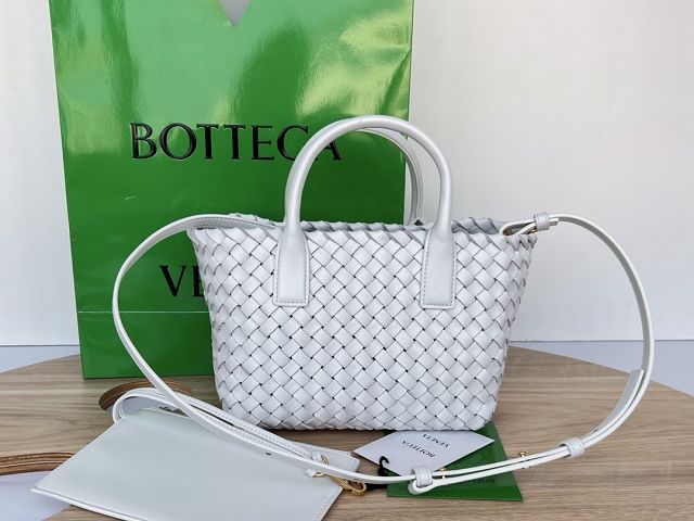 BV original lambskin mini cabat tote bag 709464 white