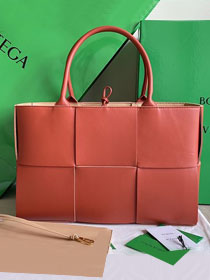 BV original lambskin medium arco tote bag 609175 brick red