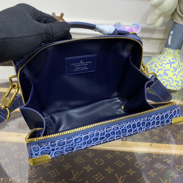 Louis vuitton original calfskin handle soft trunk M45935 blue