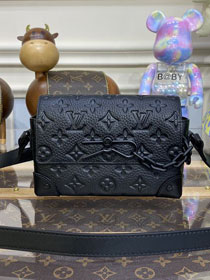 Louis vuitton original calfskin steamer messenger bag M81746 black