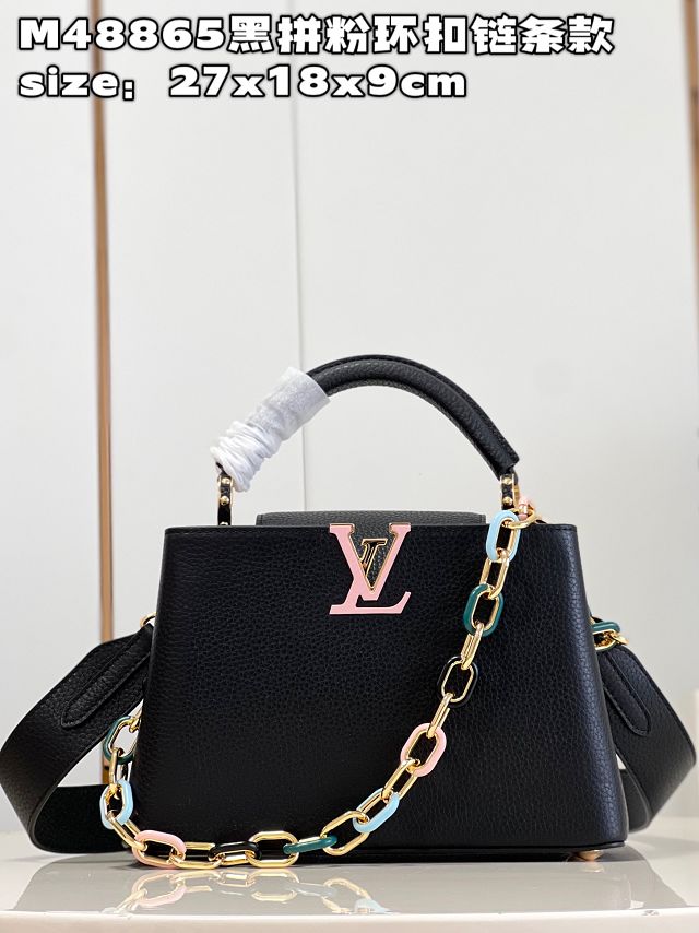 Louis vuitton original calfskin capucines BB handbag M21641 black