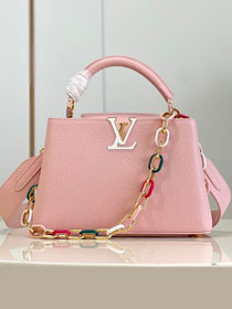 Louis vuitton original calfskin capucines BB handbag M21641 pink