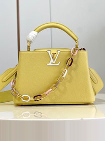 Louis vuitton original calfskin capucines BB handbag M21641 yellow