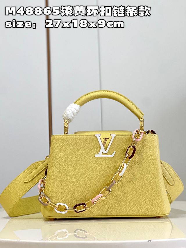 Louis vuitton original calfskin capucines BB handbag M21641 yellow