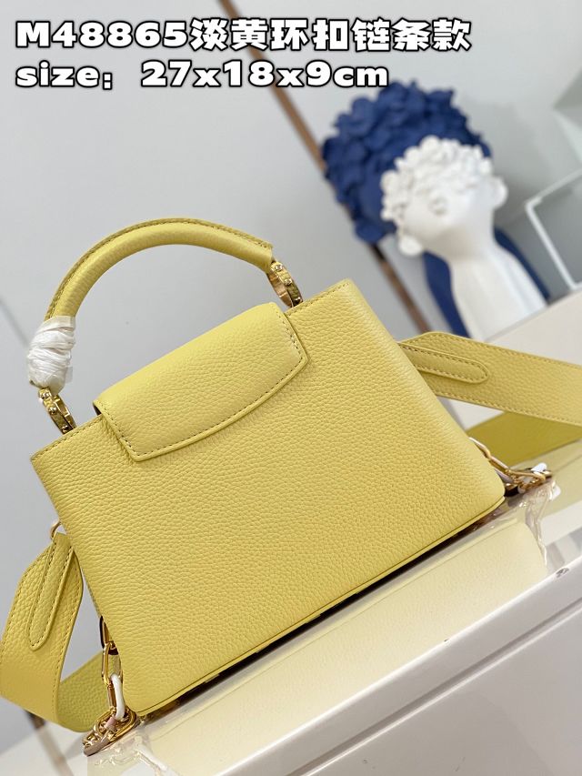 Louis vuitton original calfskin capucines BB handbag M21641 yellow