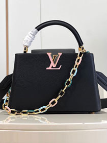 Louis vuitton original calfskin capucines MM handbag M21652 black