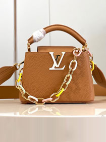 Louis vuitton original calfskin capucines mini handbag M21798 tan