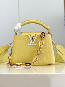 Louis vuitton original calfskin capucines mini handbag M21798 yellow