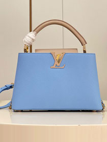 Louis vuitton original calfskin capucines mm handbag M59516 blue