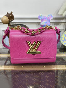 Louis vuitton original epi leather twist pm M50332 rose red