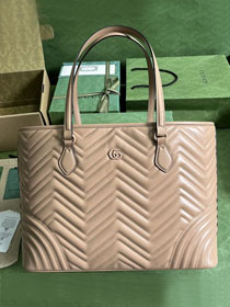 2023 GG original calfskin marmont large tote bag 739684 rose beige