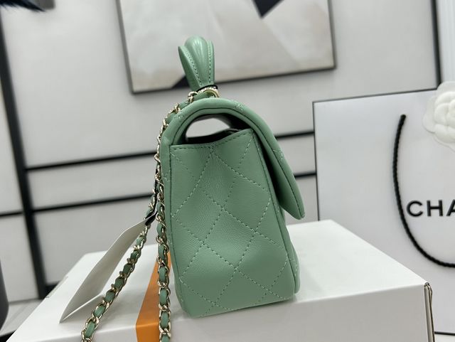 2023 CC original lambskin top handle flap bag AS2431 green