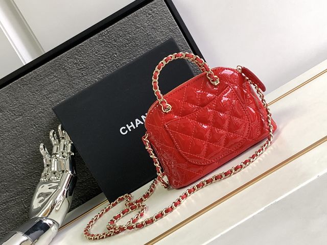 CC original patent calfskin clutch with chain AP3354 red