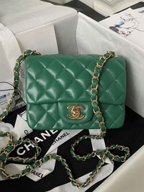 CC original lambskin super mini flap bag A35200 green