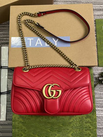 GG original calfskin marmont small shoulder bag 443497 red