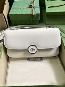 2023 GG original calfskin petite shoulder bag 739721 white