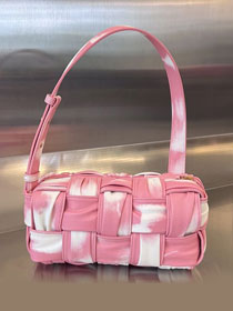 BV original lambskin small brick cassette bag 736233 pink&white