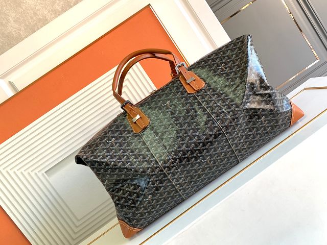 Goyard original canvas&calfskin boeing travel 55 bag GY0031 black&tan