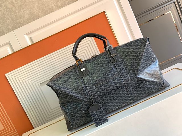 Goyard original canvas&calfskin boeing travel 55 bag GY0031 dark grey