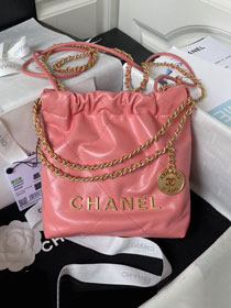 2023 CC original calfskin 22 mini handbag AS3980 pink