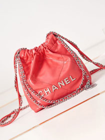 2023 CC original calfskin 22 mini handbag AS3980 red