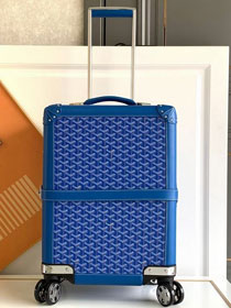 Goyard handmade original canvas&calfskin bourget trolley case GY0033 blue