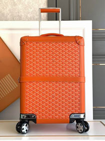 Goyard handmade original canvas&calfskin bourget trolley case GY0033 orange