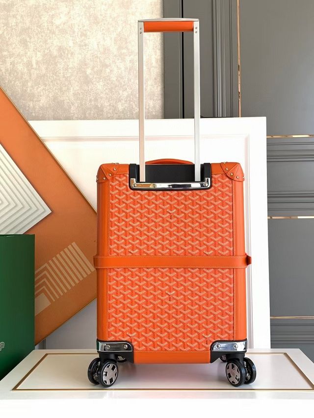 Goyard handmade original canvas&calfskin bourget trolley case GY0033 orange