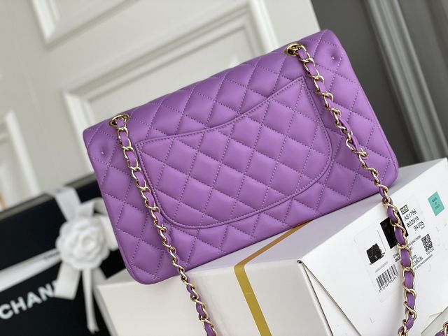 CC original lambskin medium flap bag A01112 purple