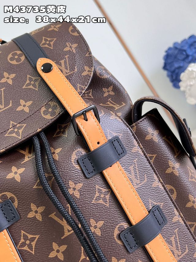 Louis vuitton original monogram canvas christopher backpack MM M43735 yellow