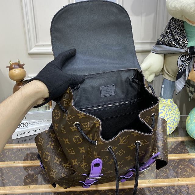 Louis vuitton original monogram canvas christopher backpack pm M46247 purple